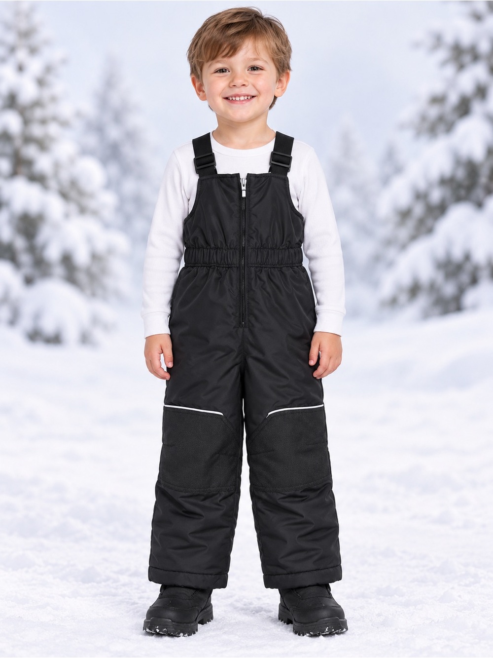 Swiss Tech Kids Black Insulated Snow Bib Ski Pants Overalls Size 4T